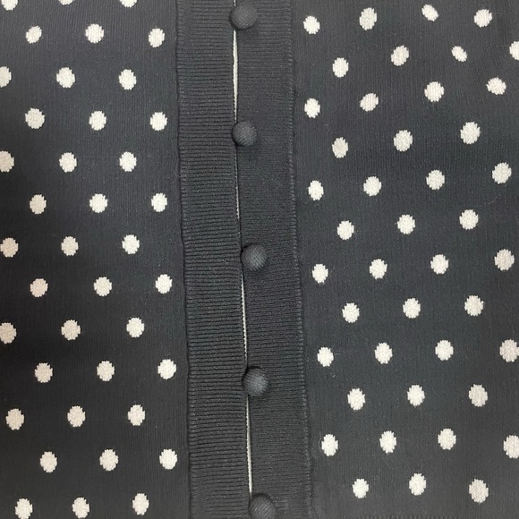 KATE SPADE NEW YORK x TARGET Sz 3X Mini Polka Dot Button Up Cardigan Black/White - Picture 5 of 6